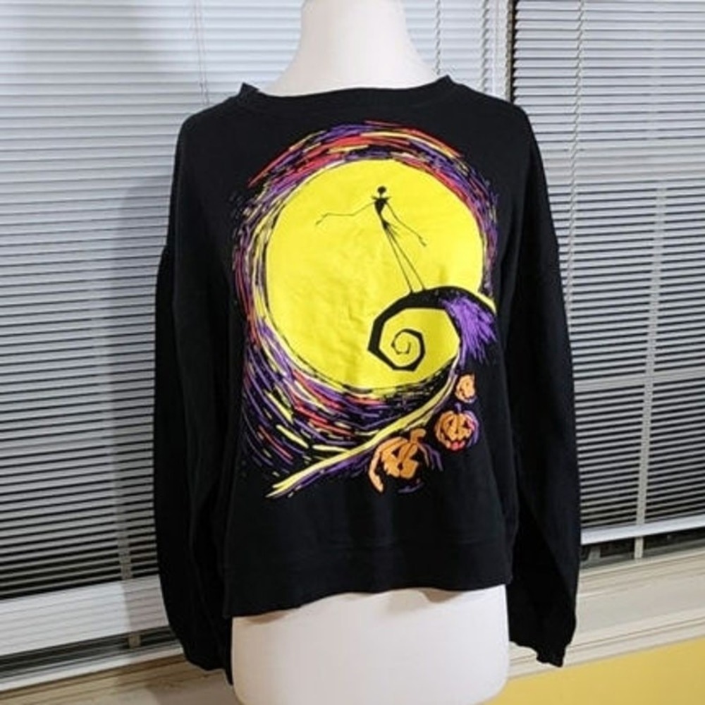 Nightmare Before Christmas $54 XL Black Jack Skellington‎ Moon Disney Sweatshirt